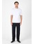 Beyaz Bisiklet Yaka Kısa Kol Slim Fit Pamuklu Tişört 1011250191 2