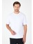 Beyaz Bisiklet Yaka Kısa Kol Slim Fit Pamuklu Tişört 1011250191 5