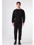 Siyah Bisiklet Yaka Regular Fit Erkek Sweatshirt 2