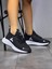 Bağcıklı Unisex Çocuk Spor Ayakkabısı-Siyah-Beyaz 1