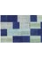 Mavi Patchwork Etnik Modern Desenli Yün Hav Toz Vermez Leke Tutmayan Salon Yolluk Mutfak El Dokuma Halı 4