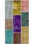 Teselya Turkuaz Patchwork Yün Modern Desenli Yün Hav Toz Vermez Leke Tutmayan Salon Yolluk Mutfak El Dokuma Halı 1