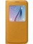 Galaxy S6 Için Fabric S-View Folyo Koruyucu Kılıf Case Cover - Sarı 1