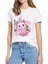 Bubble Tea Şirin Kedi Tasarım Baskılı Kadın T-Shirt 1