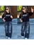 Kız Çocuk (Ayarlanabilir Bel) Yıldız Baskılı Sweatshirt ve Geniş Paça Jean Takım 2612K 5
