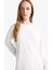 Regular Fit Bisiklet Yaka Uzun Kollu Tişört Tunik D4897AX25AU 4