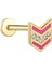 Ok Pink Mineli Beş Taş Tragus Piercing 1
