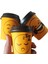 OZ(200ML) Kapaklı Karton Bardak 100 Adet Bardak+ 100 Adet Kapak Karışık Smile Desen Maycup 1