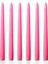 6 Lı Kısa Pembe Konik Şamdan Mum Yükseklik 18 cm 1