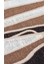 Sardinia Kahverengi Modern Etnik Desenli Pamuk Hav Vermeyen Leke Tutmayan Kolay Temizlenen Yumuşak Makine Salon Yolluk Mutfak Halı 4
