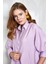 Lila Modal Kumaş Oversize Gömlek/şort Alt-Üst Takım 27376 3