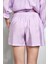 Lila Modal Kumaş Oversize Gömlek/şort Alt-Üst Takım 27376 8