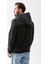 Erkek Kapüşonlu Fermuarlı Çift Cepli Polar Antrasit - 25K 6044 8