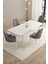 Mazaka BEYAZ 80X132 Açılabilir Mdf Masa Yemek Odası Takımı, Mutfak Takımı 4 Adet Sandalye 2