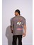 Erkek Oversize T-Shirt Academie Gri 1