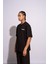 Erkek Oversize T-Shirt Life Fast Siyah 2