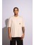 Erkek Oversize T-Shirt Mantar Bej 1