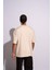 Erkek Oversize T-Shirt Mantar Bej 4