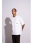Erkek Oversize T-Shirt Mantar Beyaz 5