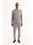Erkek Gri Dik Yaka Fermuarlı Soft Touch Baskılı Regular Fit Sweatshirt A52Y1273 5