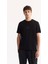 Erkek Siyah Bisiklet Yaka Viskon Karışımlı Bi-Stretch Baskılı Regular Fit T-Shirt A52Y1020 1