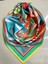 Scarf Turquaz Kareli Fular 70*70 cm 1