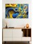 Sarı Mavi Sıvı Boya Karışımı Cam Tablo, Darbelere Dayanıklı Kırılmaz Cam, Hediyelik 1