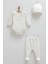 Cute Rabbit Body Pantolon Şapka Takım - Ekru 1