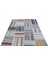 Teselya Mavi Patchwork Yün Modern Desenli Yün Hav Toz Vermez Leke Tutmayan Salon Yolluk Mutfak El Dokuma Halı 2