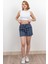 Beli Lastikli Çizgili Kısa Cepli Şort 30282 4
