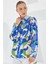 3721 Grafik Desenli Gömlek - Indigo 7