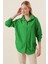 20132 Ip Büzgülü Oversize Gömlek - Yeşil 8