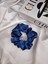 Çocuk Saten Toka - Derin Mavi – Tekli Lüks Lastik Model Scrunchie 3