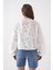 Kadın Beyaz Yakma Şifon Desenli Organze Bluz 29101 8