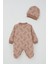 Erkek Bebek Patikli Tulum Sevimli Köpekçik Desenli 0-6 Ay, Açık Kahverengi 2