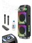 Büyük Boy Bluetooth Hoparlör Speaker 12"x2 100W Woofer 2 Mikrofon Hoparlör 9000MAH Baloncuklu Ledli 1