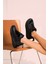 Siyah - Kadife Dolgu Taban Sneaker 3