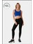 Kadın Mavi Spor Büstiyer Crop Halter Yaka Pedli Toparlayıcı Likralı Dalgıç Havuz Denize Uygun 7