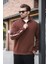 Acı Kahve Fermuarlı Yarım Balıkçı Yaka Erkek Sweatshirt E7164 2