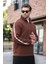 Acı Kahve Fermuarlı Yarım Balıkçı Yaka Erkek Sweatshirt E7164 3