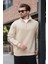 Bej Fermuarlı Yarım Balıkçı Yaka Erkek Sweatshirt E7164 2