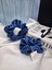 2'li Lüks Kadın Saten Toka - Derin Mavi - Lastik Model Scrunchie - Anne Kız Kombini 2
