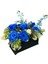 Siyah Metal Sepette Mavi Gül Aranjmanı 40X25 cm Dekoratif Yapay Çiçek ve Hediye Seçeneği 2