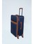 Wordrobe Raflı 4 Teker Çekçekli Lacivert Büyük Boy Valiz 4