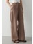 Sütlü Kahve Beli Lastikli Bol Paça Pantolon - 2813 3