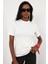Beyaz Bisiklet Yaka Basic Tişört 1075 7