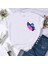 Renkli Kelebek Baskılı Pamuk T-Shirt 1