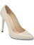 Krem Hakiki Deri Kadın Stiletto - K24I1AY67482-A68 1
