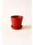 Tabaklı Kırmızı Konik Çömlek Saksı 23X23 cm 1