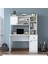 HA128 Kitaplıklı Raflı 2 Kapaklı 1 Çekmeceli Çalışma Ofis Bilgisayar Masası Beyaz 3
